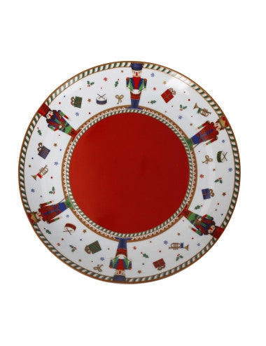PIATTO PORTATA LO SCHIACCIANOCI PORCELLANA (interno rosso) (8029722841724)