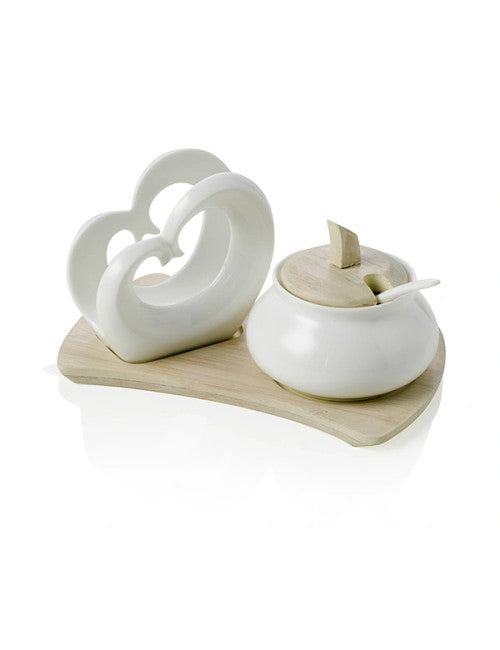 SERVING PORTATOVAGLIOLI DOPPIOCUORE/ZUCCHER POR BIANC C/SUP BAMB NAT