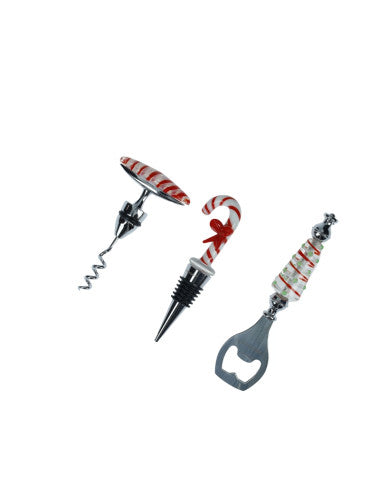 SET VINO CHRISTMAS 3 PEZZI VETRO/INOX/ZINC ALLOY (8029722845203)