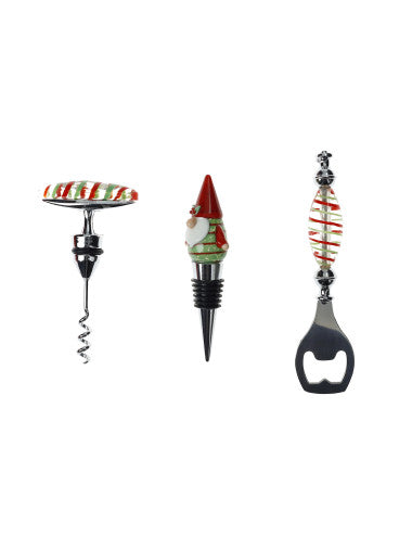 SET VINO CHRISTMAS 3 PEZZI VETRO/INOX/ZINC ALLOY (8029722811031)