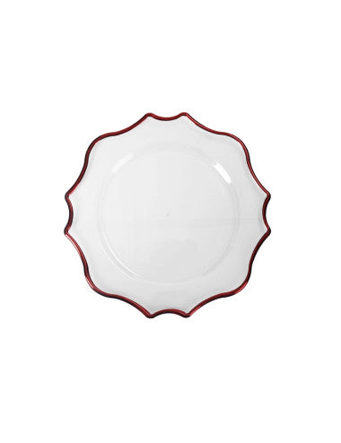 SOTTOPIATTO SMART TRASPARENTE CON BORDO ROSSO SET 4 PZ PP (8029722517742)