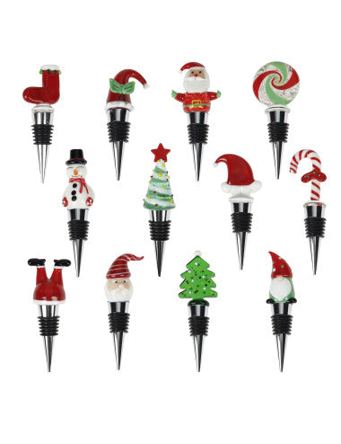 TAPPO CHRISTMAS DECORI E COLORI ASSORTITI DISPLAY VETRO/ZINC ALLOY 12 PZ (8029722811000)
