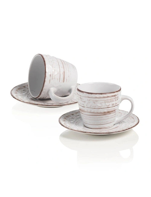 TAZZA CAPPUCCINA SERENDIPITY BIANCO SET 2 PZ STONEWARE