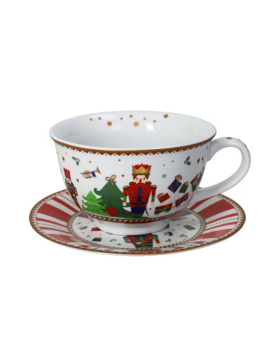 TAZZA COLAZIONE C/PIATTINO LO SCHIACCIANOCI PORCELLANA (8029722841793)