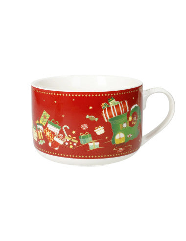 TAZZA COLAZIONE ELFOMAGIA NEW BONE CHINA (rosso) (8029722845456)
