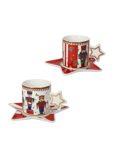 TAZZA LO SCHIACCIANOCI SET 2 PZ NEW BONE CHINA (8029722841748)