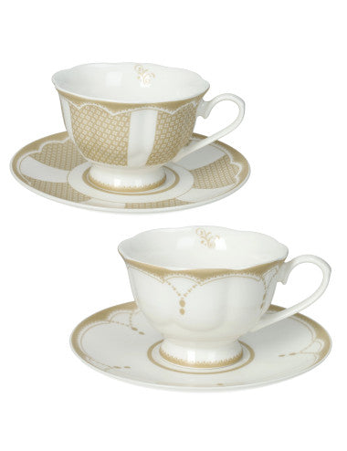 TAZZA THE GOLDEN EYE SET 2 PZ NEW BONE CHINA (8029722512037)