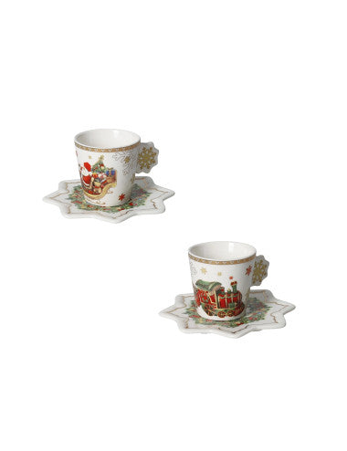 TAZZINA CAFFE CHRISTMAS SET 2 PZ NEW BONE CHINA (8029722899145)