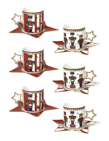 TAZZINA CAFFE LO SCHIACCIANOCI SET 6 PZ NEW BONE CHINA (8029722803319)