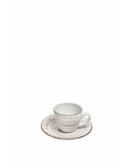 TAZZINA CAFFE SERENDIPITY BIANCO SET 2 PZ STONEWARE