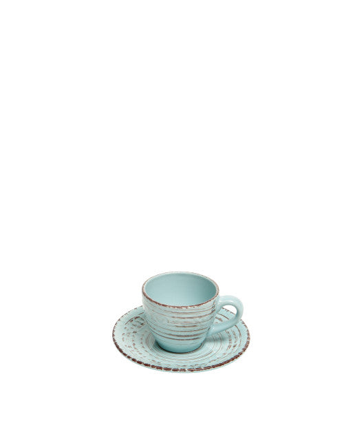 TAZZINA CAFFE SERENDIPITY TURCHESE SET 2 PZ STONEWARE