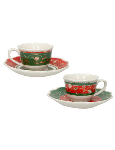 TAZZINA CAFFE TEMPO DI FESTA SET 2 PZ PORCELLANA (8029722521046)