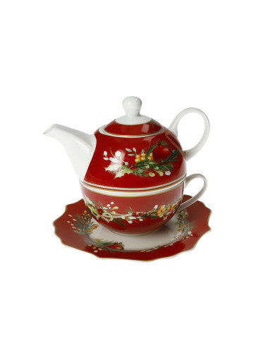 TEIERA C/TAZZA E PIATTINO CAROL ROSSO NEW BONE CHINA (8029722899664)