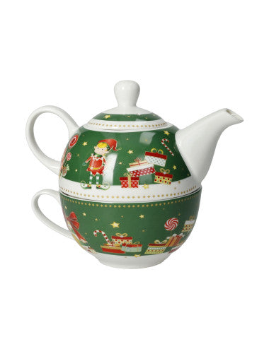 TEIERA CON TAZZA ELFOMAGIA NEW BONE CHINA (verde) (8029722845470)