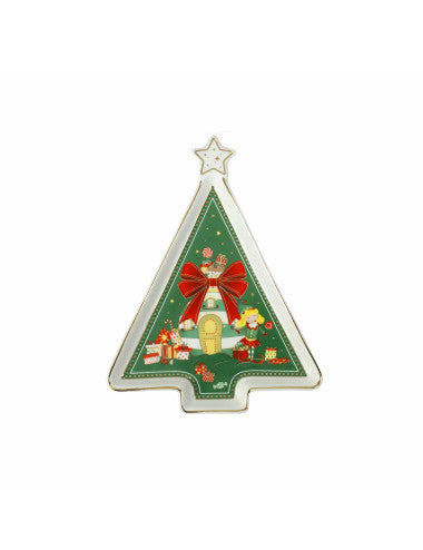 VASSOIETTO ELFOMAGIA ALBERO C/STELLA NEW BONE CHINA (8029722845661)